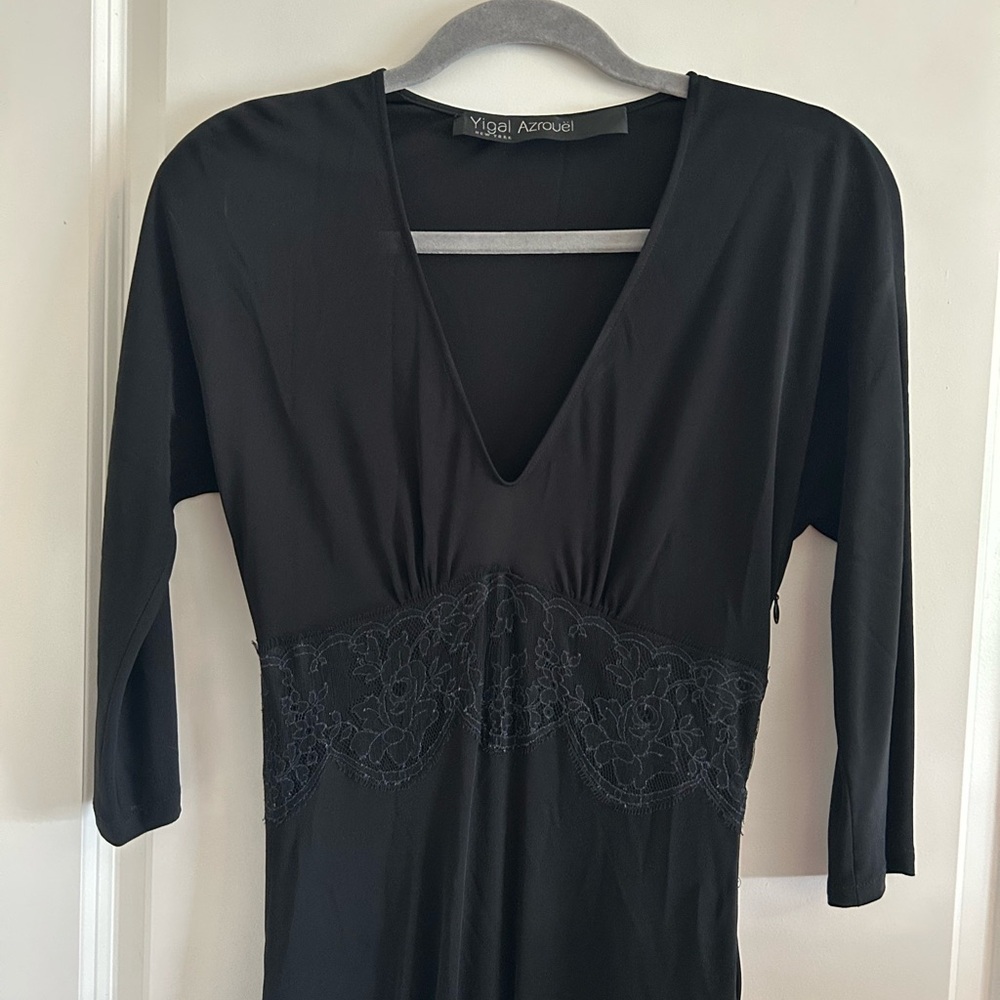 Yigal Azrouel Black Asymmetrical Ruched Cocktail Dress - Picture 2 of 10